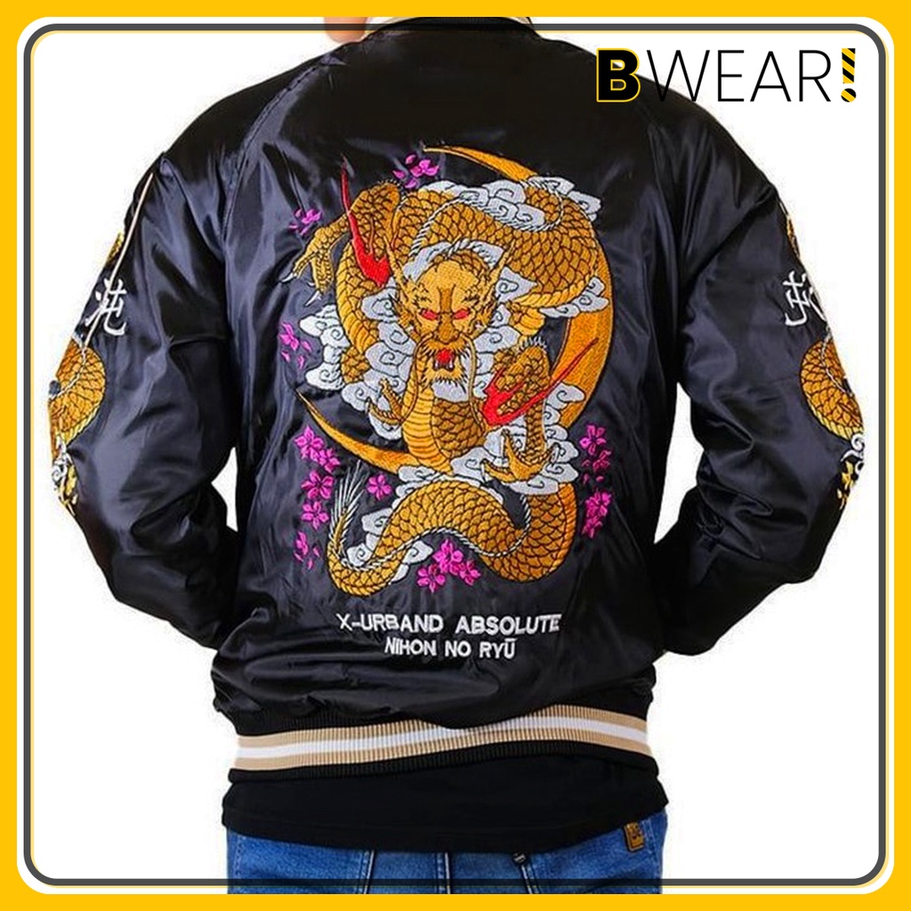 Jaket Pria Wanita Jaket Sukajan Nihon No Ryu Japan Series Full Bordir Original X Urband Absolute A22