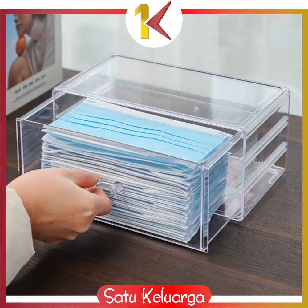 Jual Sk K105 Kotak Penyimpanan Tempat Masker Akrilik Organizer Box Kotak Serbaguna Rak Bening 6732