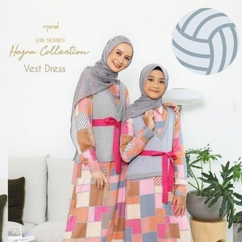 vest dress by monel gamis ibu dan anak