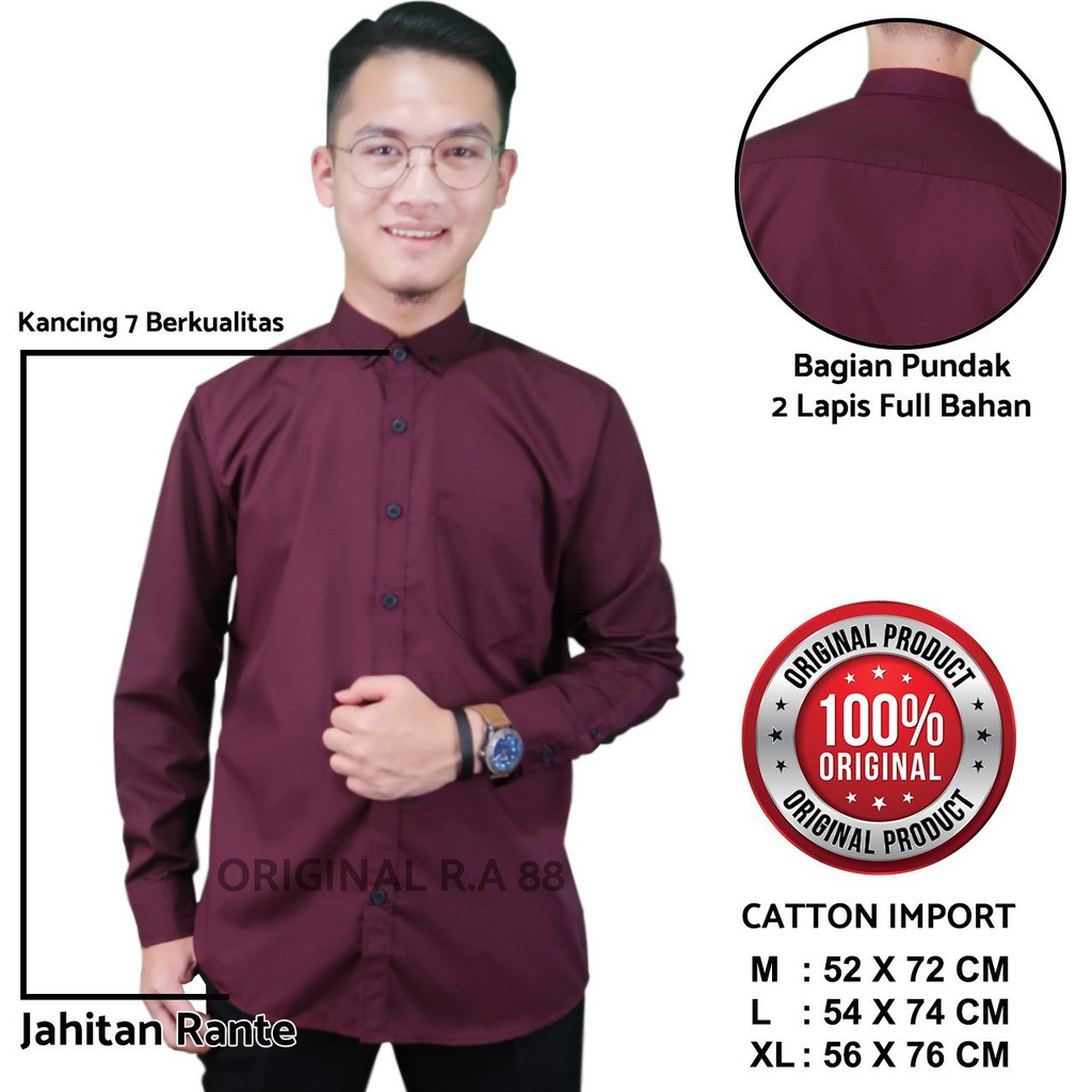 kameja panjang pria catton twill import premium