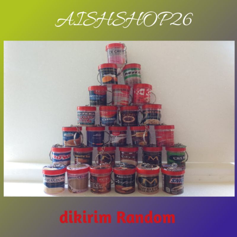 gantungan kunci souvenir miniatur es krim cup/toples