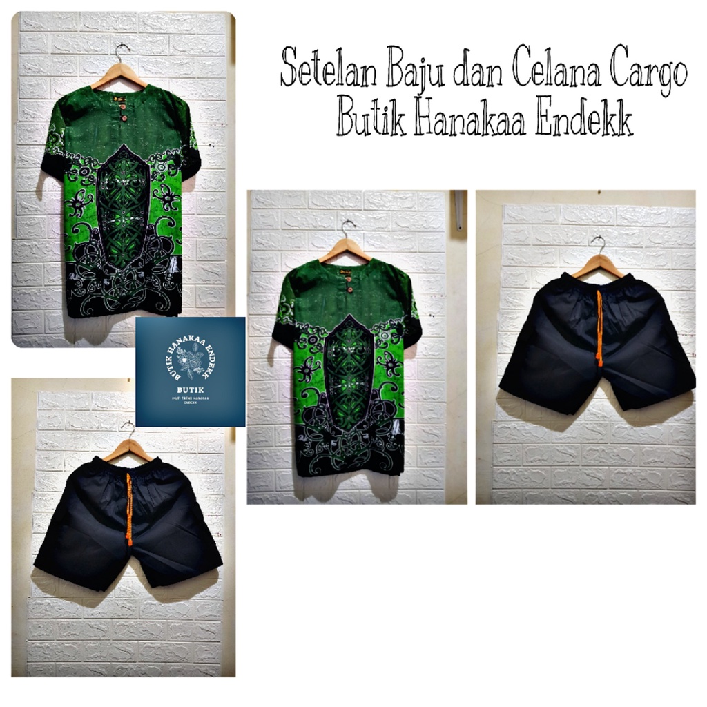 Set/Setelan Baju dan Celana Cargo Etnik Gala Pria/Wanita (Unisex)