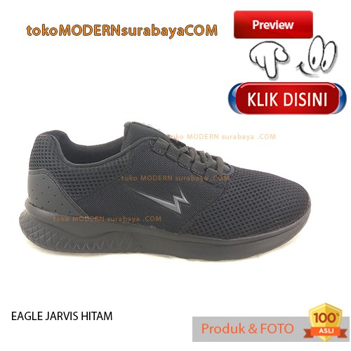 UKURAN JUMBO EAGLE JARVIS HITAM sepatu pria sepatu casual sneakers tali