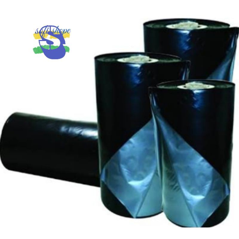 plastik mulsa hitam perak perak