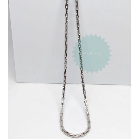 Kalung Titanium Rantai Bulat silver 75 cm Pria Wanita