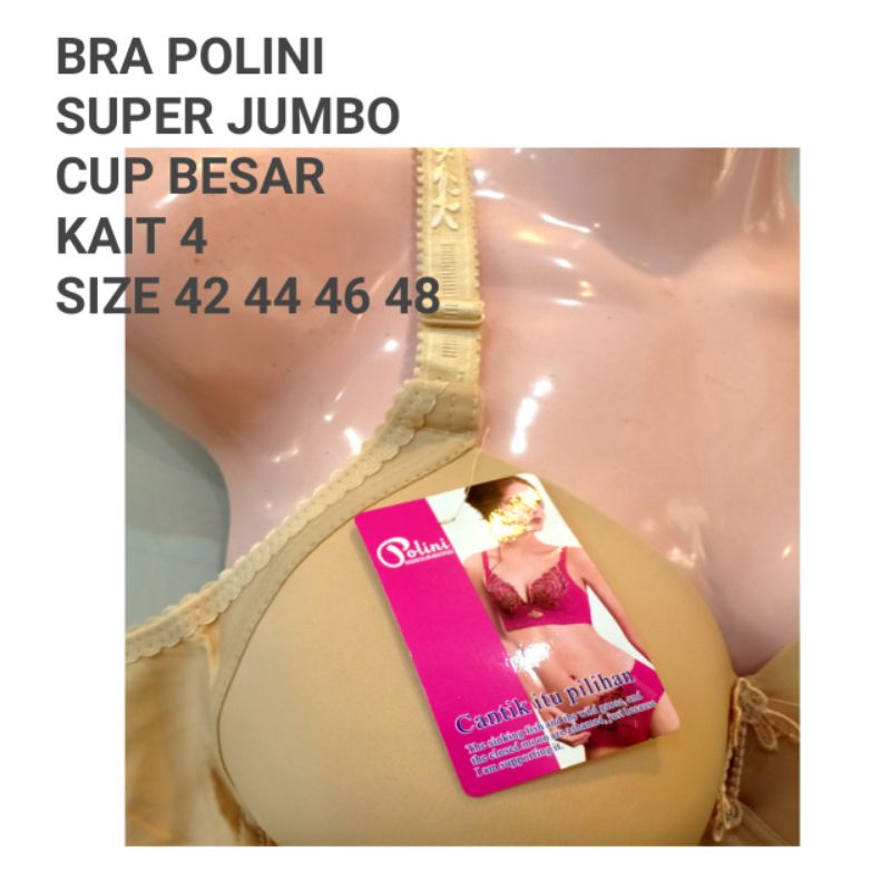 Bra polini jumbo | Bh jumbo cup C D besar kait 4 |