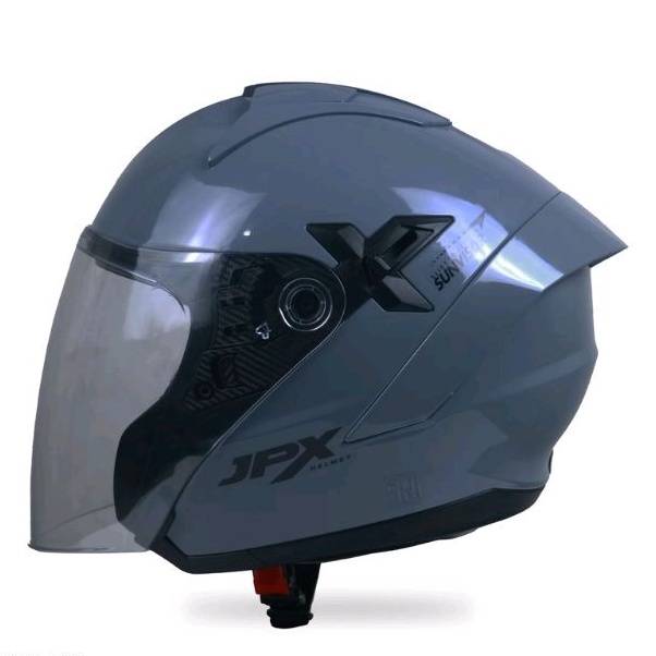 Jual Helm JPX Nova X Solid Grey Glossy JPX Helmet Half Face DOT SNI