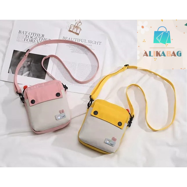 ALIKA BAG - Tas Selempang Wanita Sling Bag Mini Cat cute Untuk Gadis Remaja