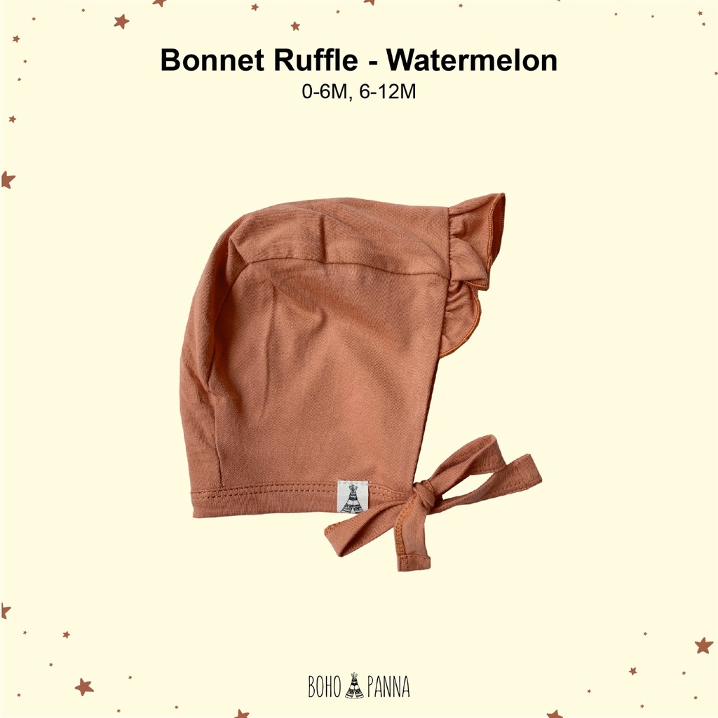 BONET RUFFLE TOPI ANAK BAYI BOHO BABY SURABAYABABY-Watermelon