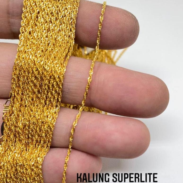 COD Kalung rantai tali anak dan dewasa emas asli kadar 700 70% 22 trixie chain holo tambang korea li