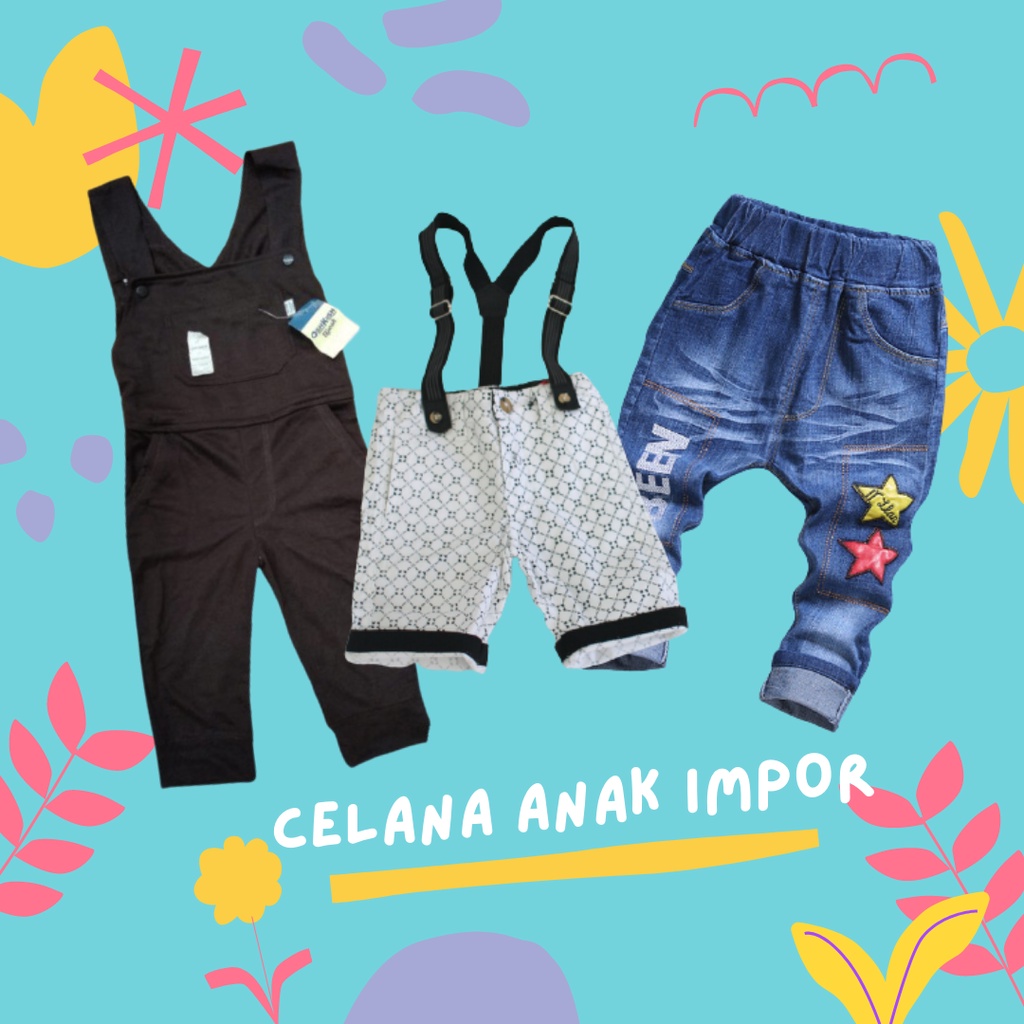 BUNDLING Celana Jumpsuit Jeans Anak Laki Laki