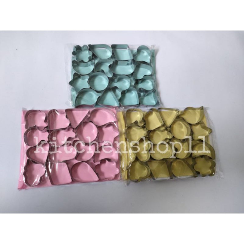 16pcs cetakan kue kering isi 16 motif / keringan 16 motif / ring cookie cutter kue kering 16 motif