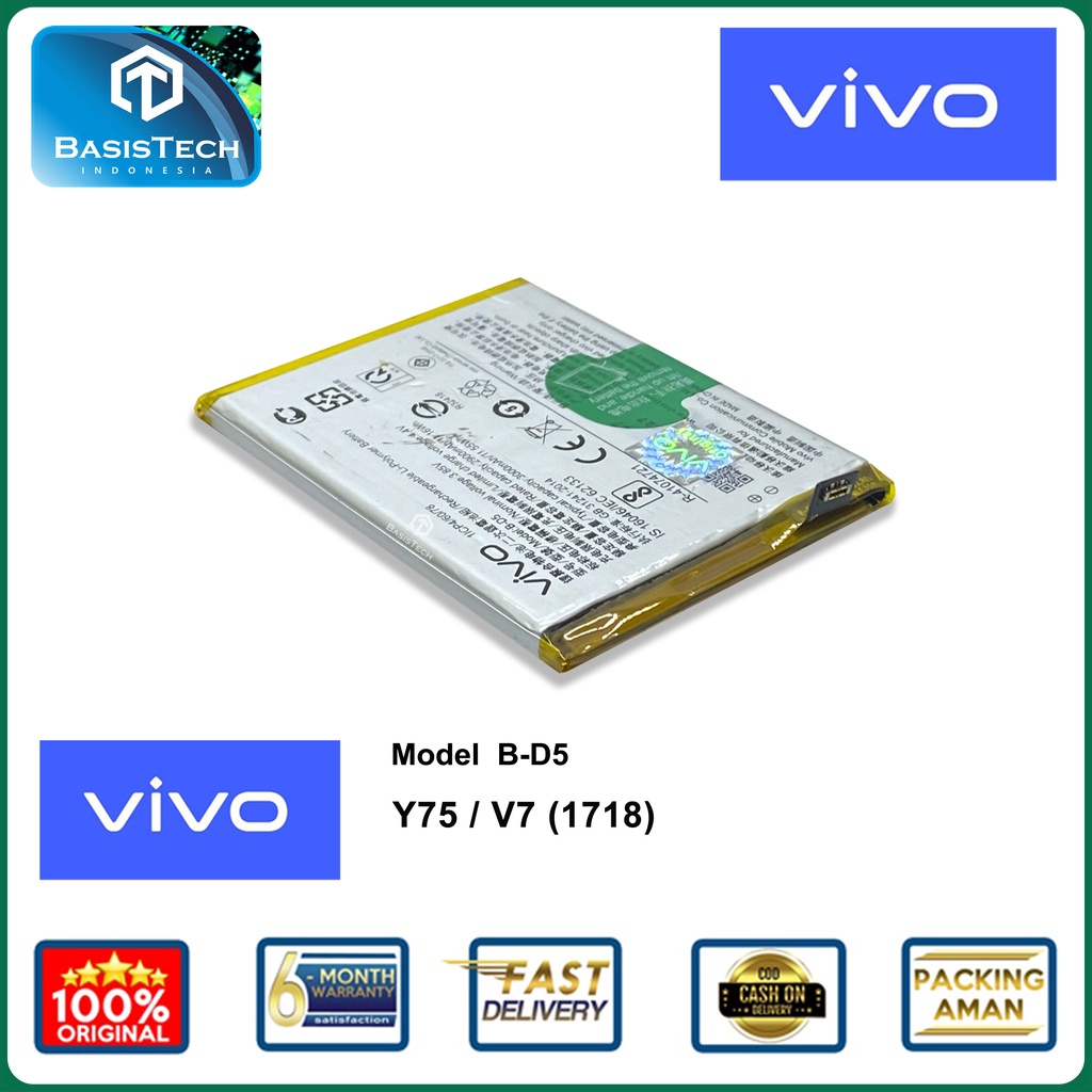 BATERAI VIVO V7 - BATERAI VIVO 1718 - BATERAI VIVO Y75 - B-D5 - ORI