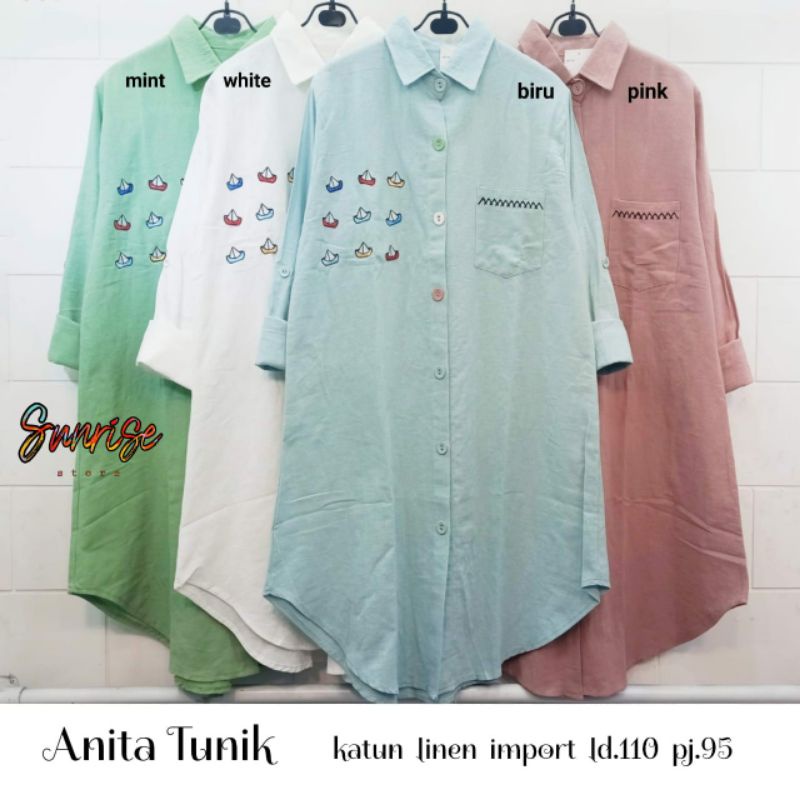 ANITA TUNIK//TUNIK LINEN IMPORT PREMIUM