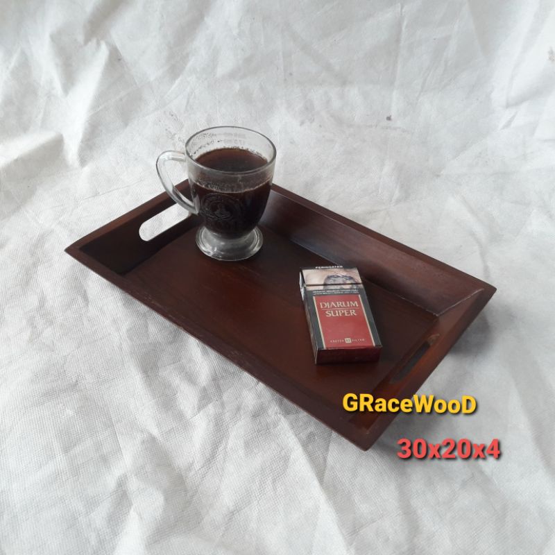 Jual Nampan Kopi Kayu Jati Tea Tray Coffee Tray Nampan Kayu Kecil