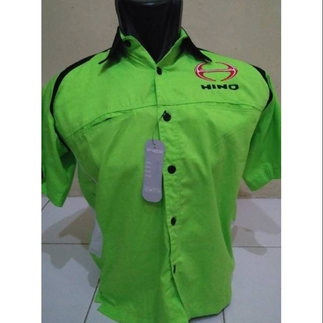Kemeja pendek pria formal driver/seragam driver hino/ seragam driver truck bordir suka suka