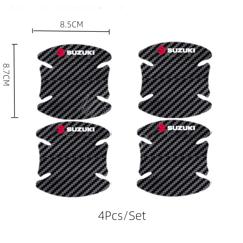 Suzuki 8Pcs Stiker Pelindung Handle Pintu Mobil Bahan Carbon Fiber Untuk ERTIGA Splash Swift XL7 SX4 Jimy Vitara Katana