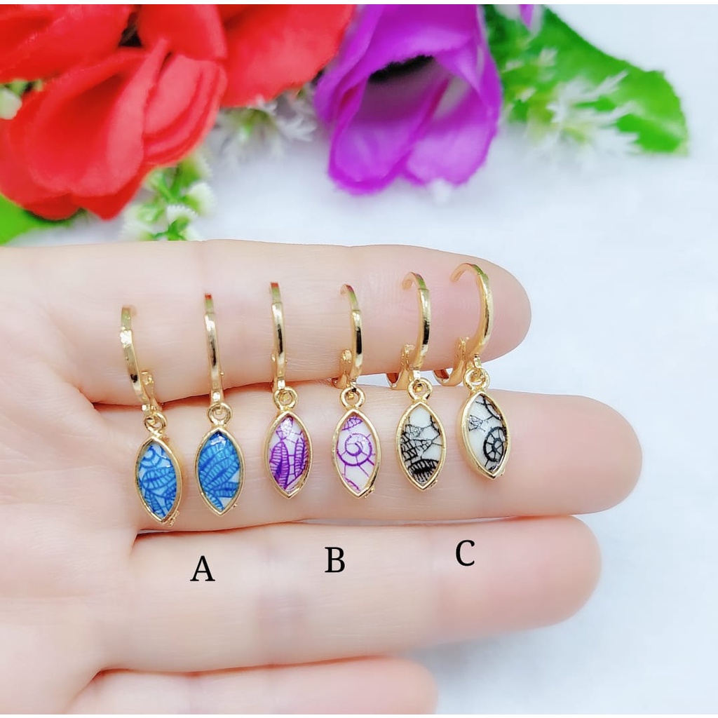 Anting anak lapis emas A-F