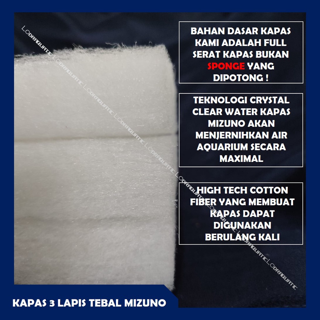 KAPAS 3 LAPIS TEBAL MERK MIZUNO BY LODRAQUATIC FILTER AQUARIUM 3 LAPIS TEBAL AQUARIUM BUSA FILTER AQUARIUM UKURAN 30 x 10  FILTER AQUARIUM MEDIA FILTER KOLAM KAPAS UNDERGRAVEL FILTER UNDERGRAVEL KAPAS BUSA FILTER AQUARIUM FILTER AQUASCAPE