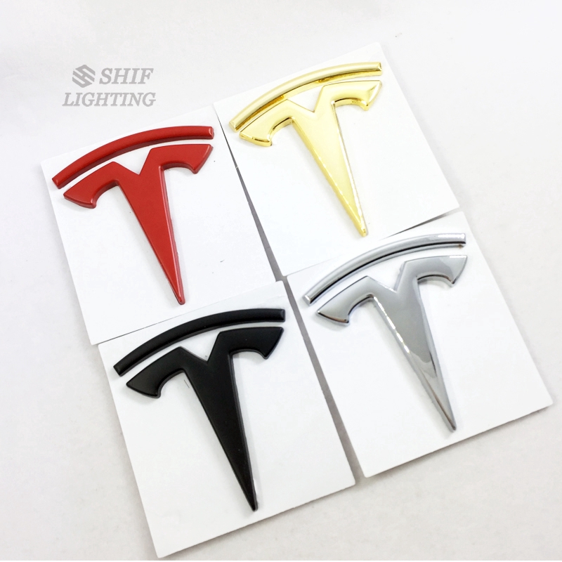 1Pc Stiker Emblem / Badge Pengganti Bahan Metal untuk Dekorasi Tesla