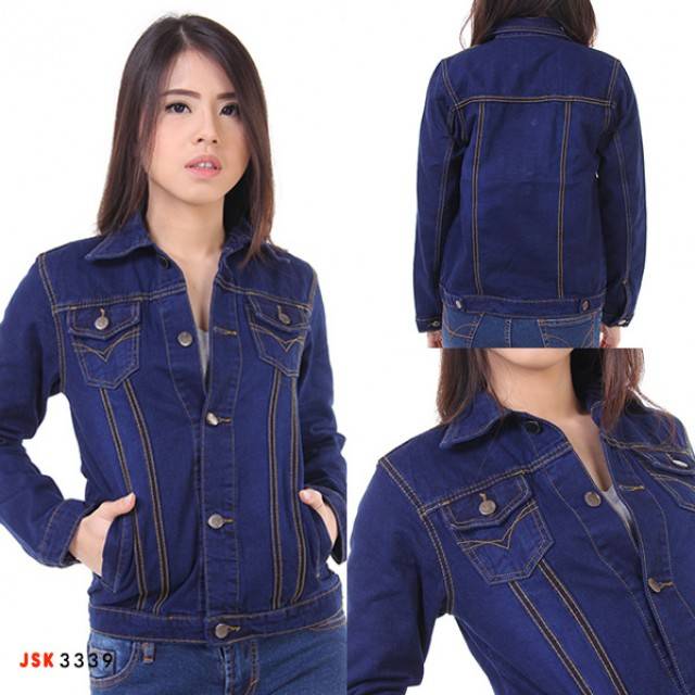 4 variasi warna Jaket Jeans Wanita Modis Terbaru Jaket Import JSK Jeans Original