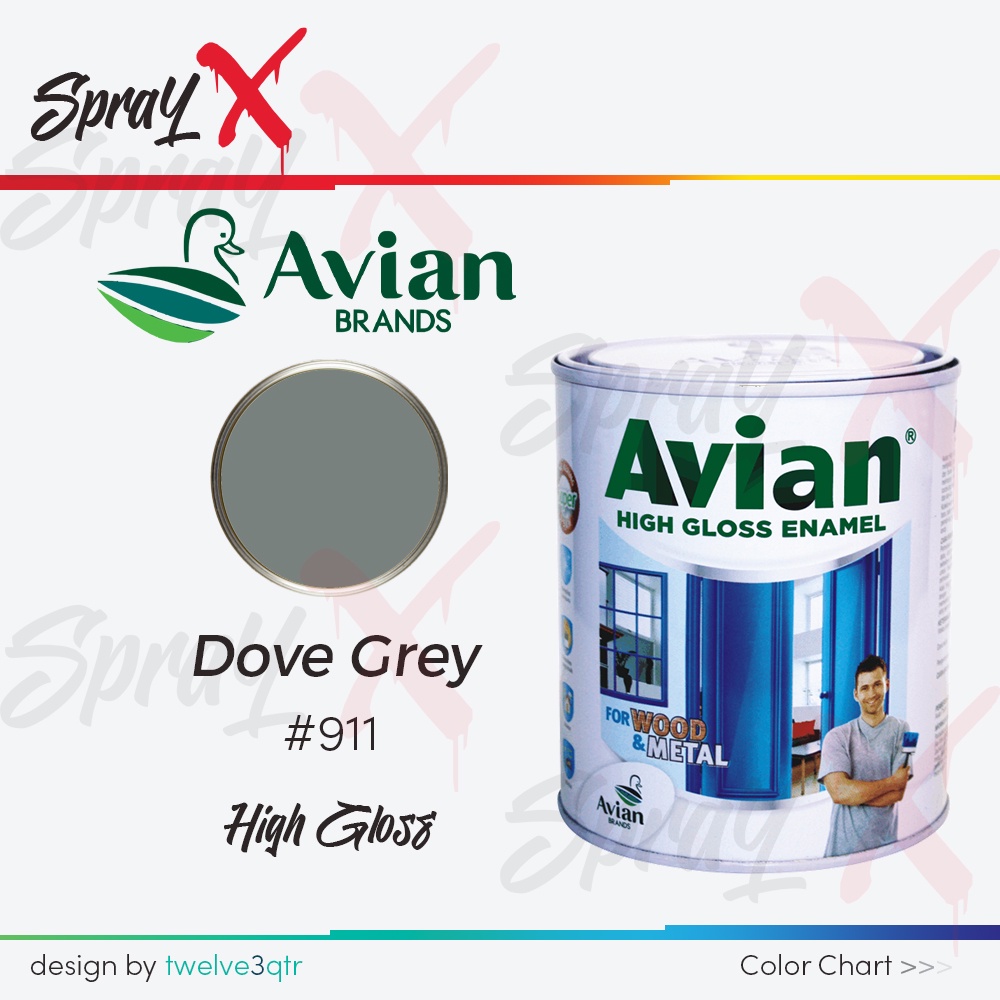 AVIAN CAT MINYAK DOVE GREY 911 / ABU ABU #911 0.9 LITER - CAT KAYU DAN BESI