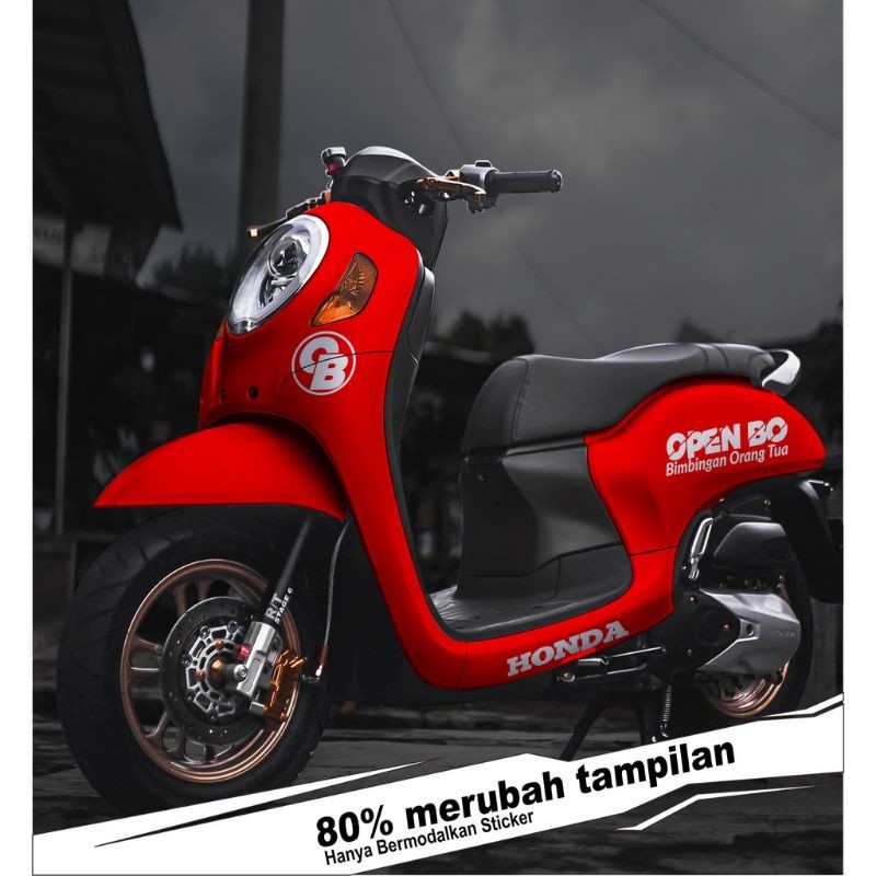 Sticker Scoopy striping Scoopy Open BO Bimbingan ORang Tua