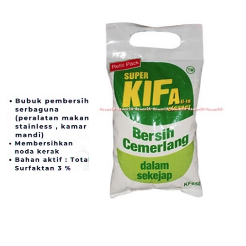 Super Kifa Cleanser 550gr Bubuk Canister Untuk Pembersih Serbaguna Bisa Untuk Piring Dan Peralatan Dapur &amp; Kamar Mandi Bersih Sekejap Refill Isi Ulang Kiffa Powder Kiva