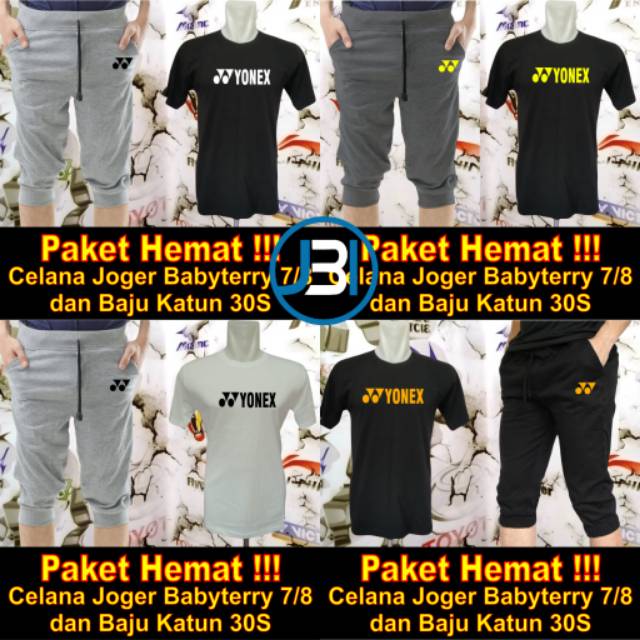 Paket Hemat Baju Badminton dan Joger pendek Gaul Keren