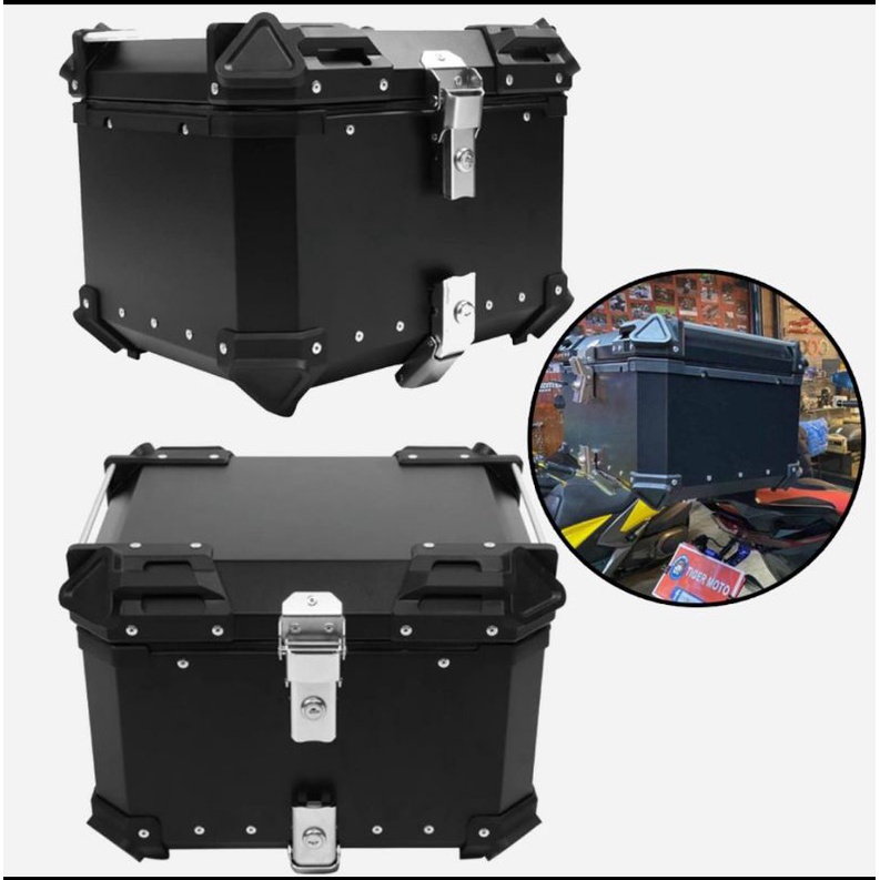 Topbox Motor Kunci Aluminium Pannier 45 Liter + bracket Kotak Top Box Motor