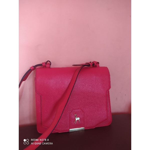 Tas wanita Sling merah black martin sitbon