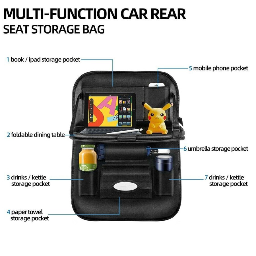 Trend-CAR SEAT ORGANIZER FOLDABLE TABLE SEAT ORGANIZER MEJA LIPAT PREMIUM