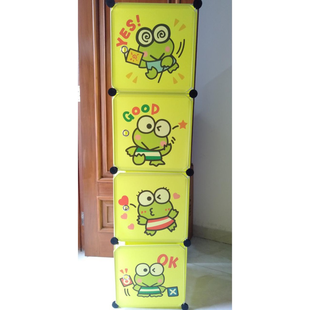 (4KG) SHENAR LEMARI KEROPPI LEMARI PAKAIAN LEMARI PLASTIK 1X4 SUSUN FREE ONGKIR / LEMARI PLASTIK / LEMARI KEROPPI / LEMARI ANAK