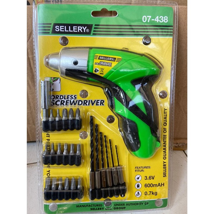 [BISA COD] Mesin Bor Cordless Batre Baterai Sellery 07-438 Mesin Bor Obeng Mini MURAH