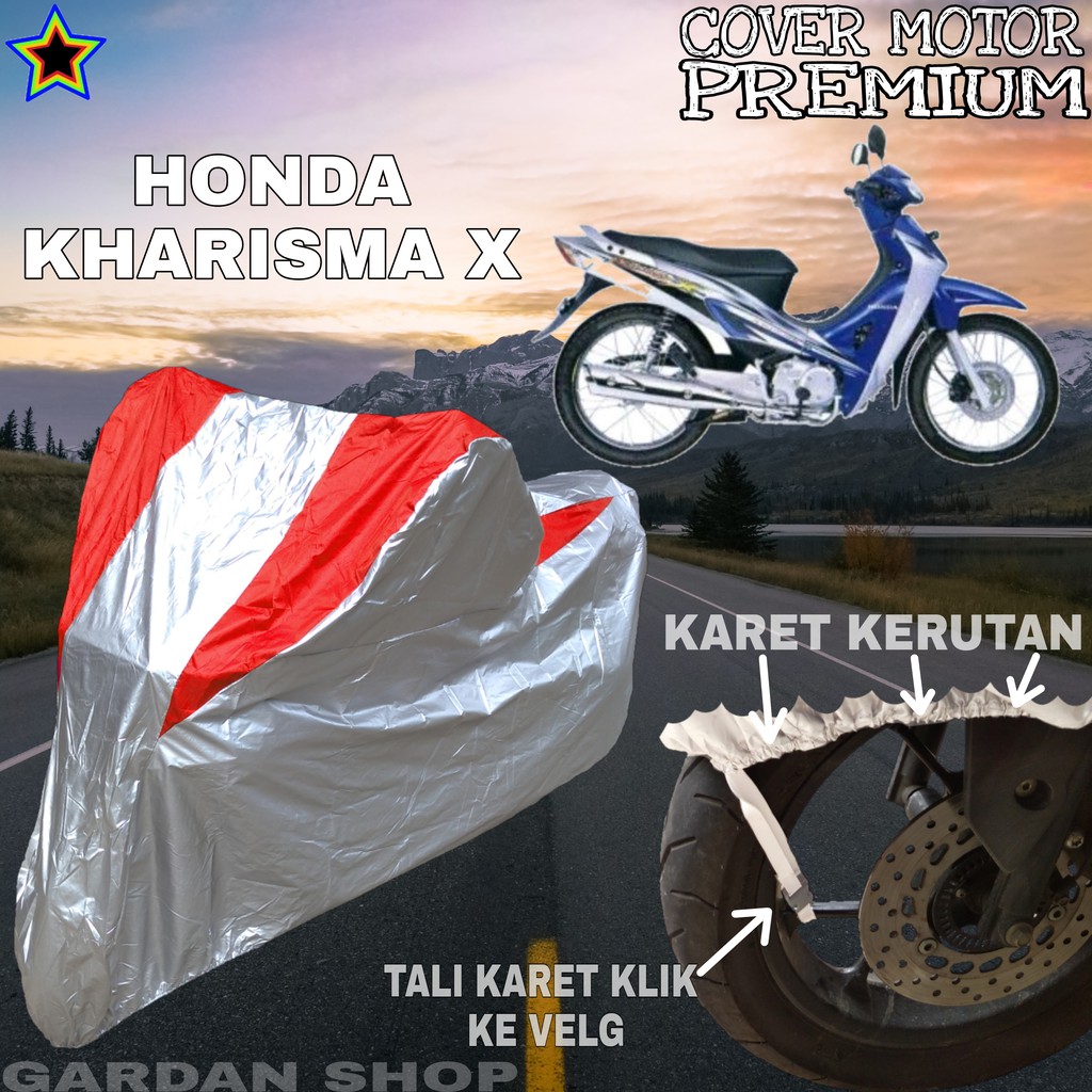 Sarung Motor HONDA KHARISMA X Silver MERAH Body Cover Penutup Motor Honda Kharisma X PREMIUM