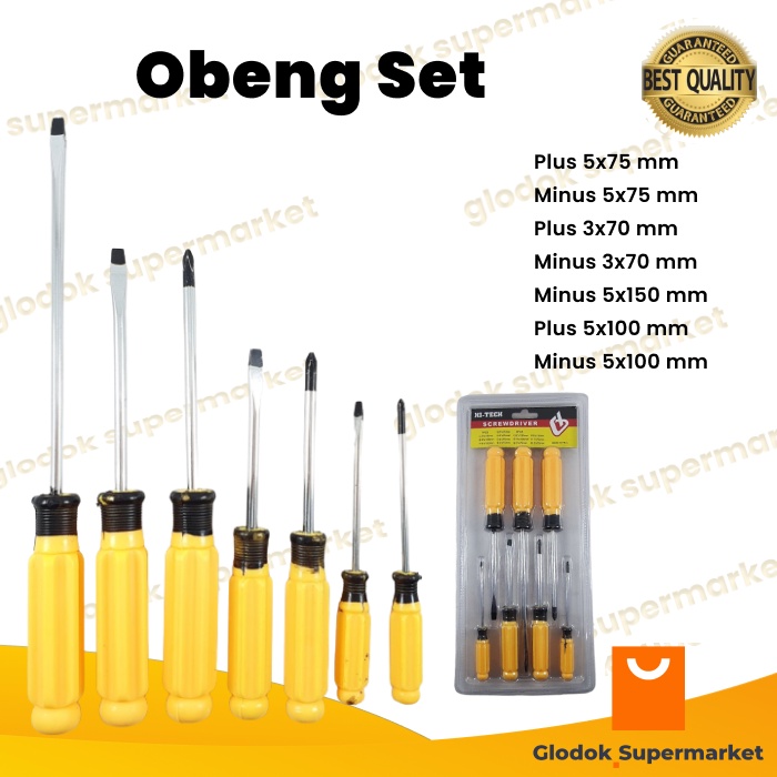 Obeng Set 7 in 1 Screwdriver Plus Minus 7pcs