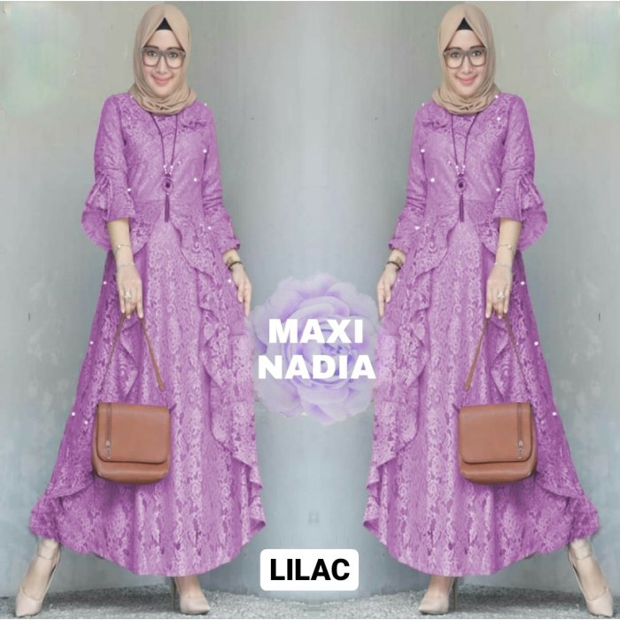 NADIA ABU LILAC [Gamis 0121] TKN Baju Gamis Wanita Terbaru