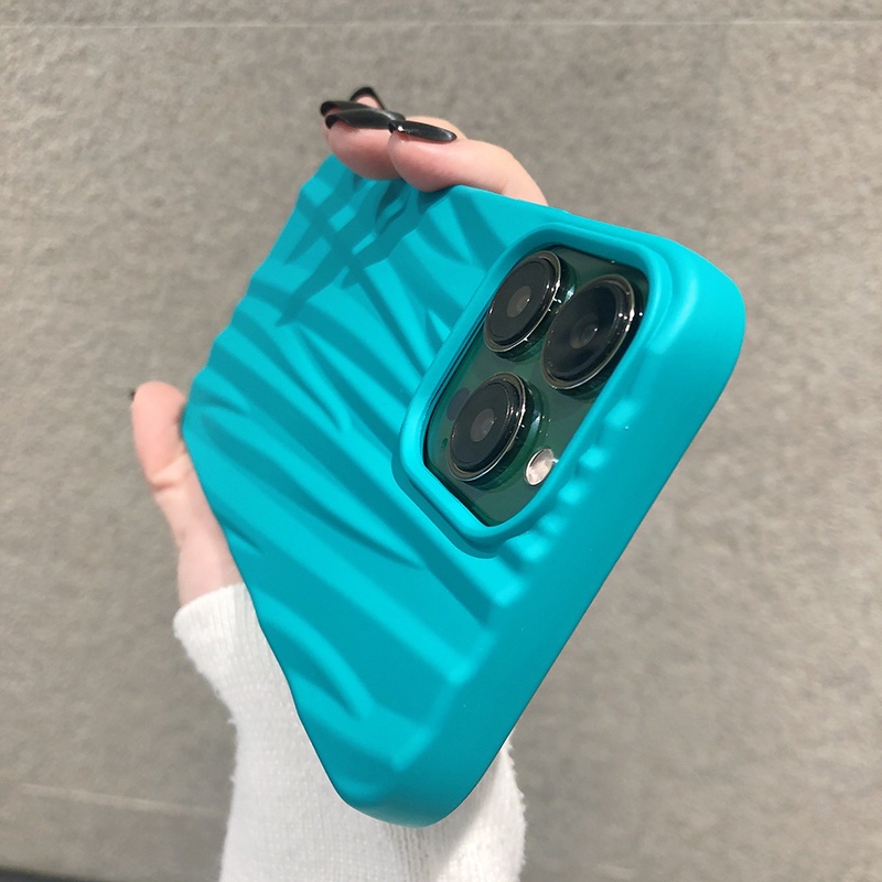 Case Matte Plating Desain Tirai Lipatan Untuk iPhone 13 12 11 Pro X XS MAX XR