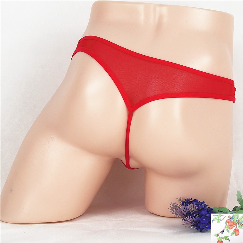 G String Pria Sexy Celana Calam Tipis low Waist G String Transparan Thongs y036