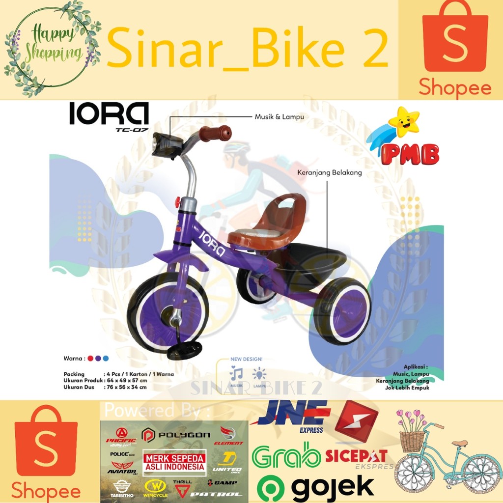 Sepeda Anak Roda Tiga Pmb Tc-07