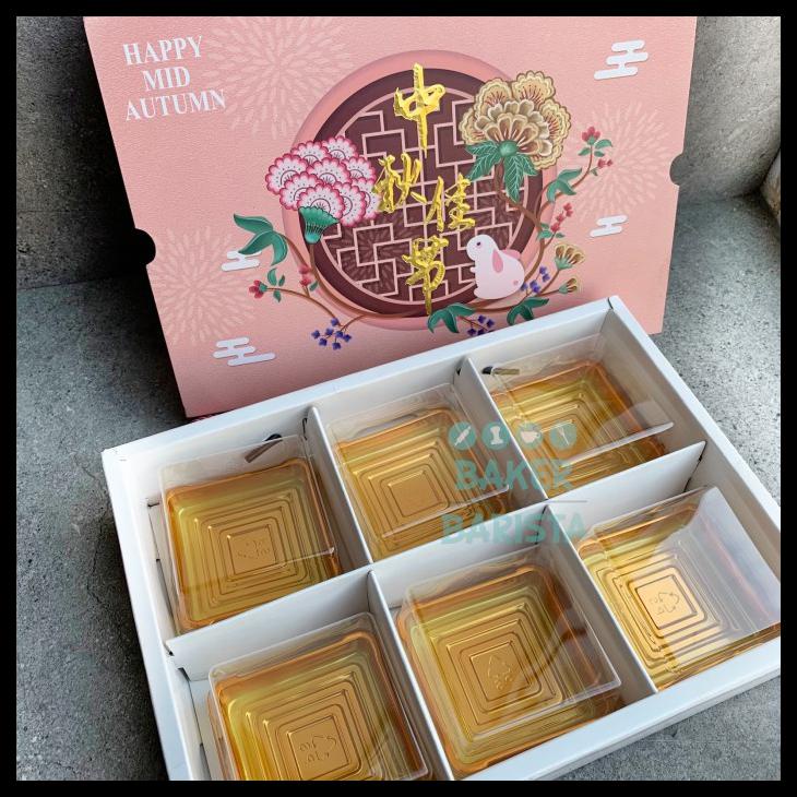 Mooncake Box Autumn 6 Kotak Mika Mooncake 100Gr Dus Kue Bulan