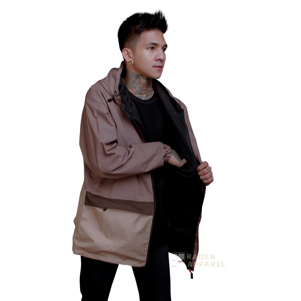 RADEN Jaket Parasut Taslan Outdoor Raglan 3D ANTI AIR - JAKET HAIKING WATERPROOF UNISEX-3