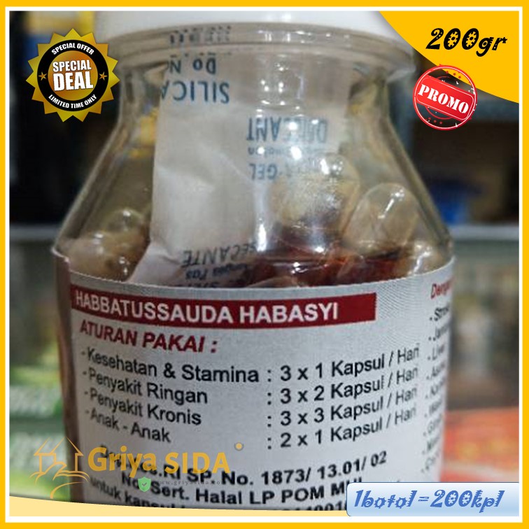 Minyak Jintan Asli yaman habbatussauda 200 kapsul Minyak Jintan Habbatussauda