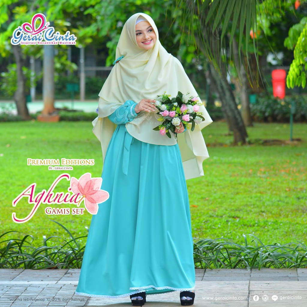  Gamis  Aghnia Set By Gerai  Cinta  Shopee Indonesia