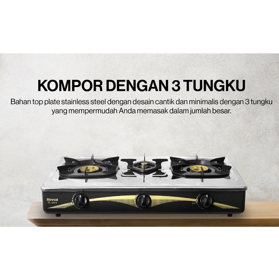 Rinnai Kompor Gas 3 Tungku RI 603 E