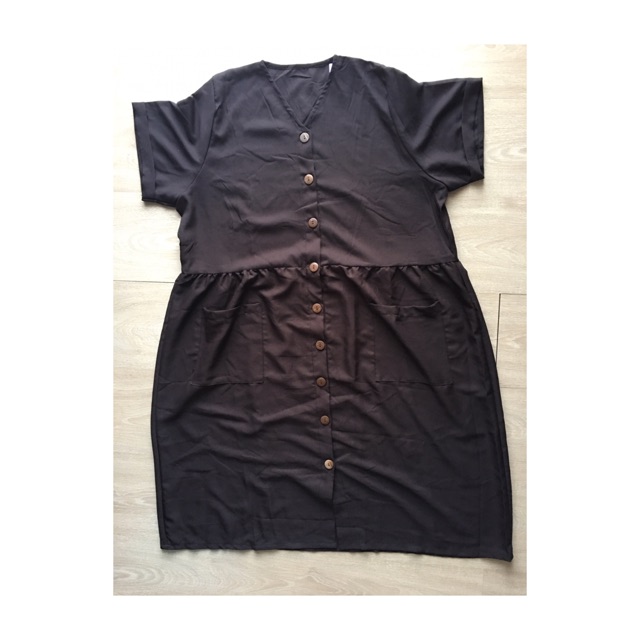 Dress big size jumbo XXL - hitam