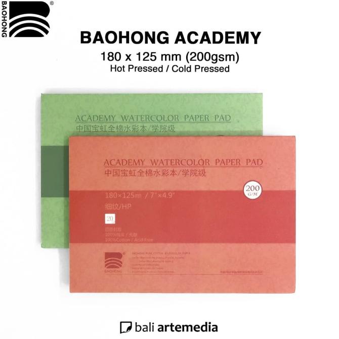 

(BISA COD) Baohong Academy Watercolor Paper Pad 200gsm 180 x 125mm TERUJI Kode 596