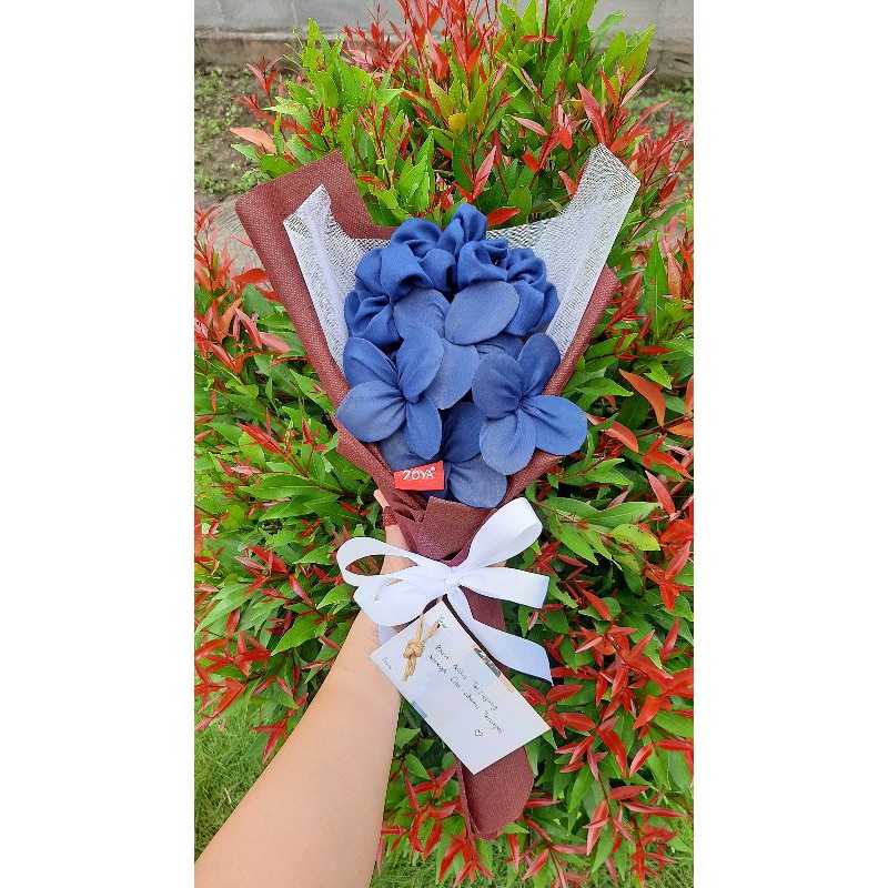 BUKET KADO SOUVENIR BUNGA HIJAB KRUDUNG MURAH