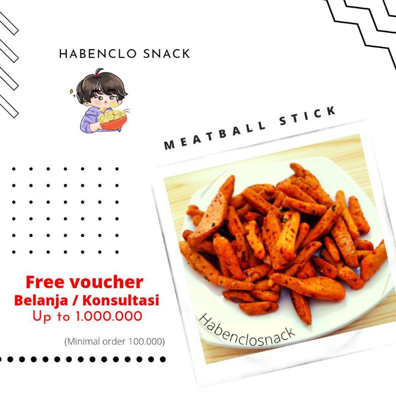 

Habenclo Snack Cemilan Bakso Goreng Stick Basreng Meatball