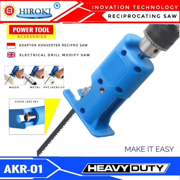 Hiroki Adaptor Bor Reciprocating Jig Saw Gergaji Potong Kayu Besi